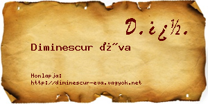 Diminescur Éva névjegykártya